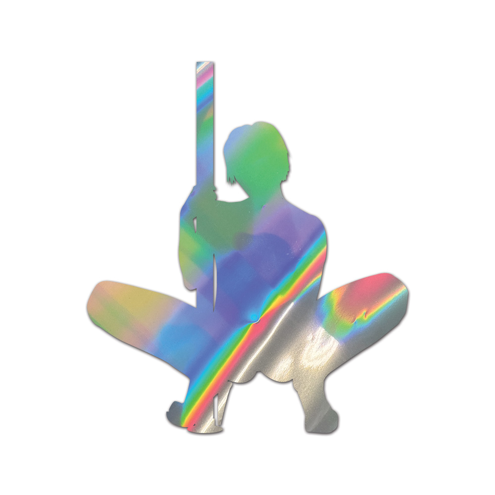 Sexy Stripper Girl Sticker Die Cut Chrome Mirror Gold Silver Oil Slick Rainbow