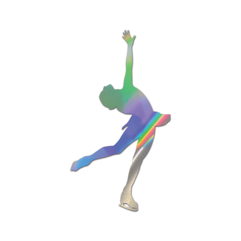 Figure Skating Sticker Die Cut Chrome Mirror Gold Silver Oil Slick Rainbow